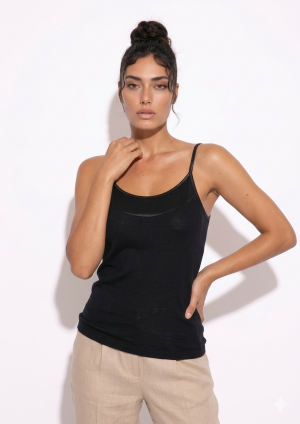 9100 canotta spallina stretta con raso largo tondo